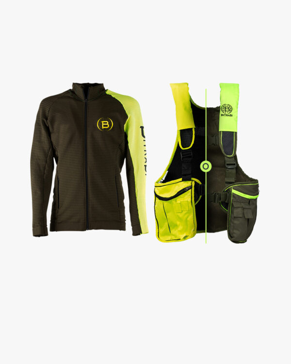 Pacchetto zaino trisacca gilet da caccia TRIO PRO + maglia secondo strato SPRING FOREST