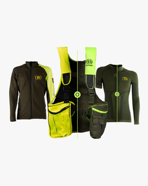 Pacchetto zaino trisacca gilet da caccia TRIO PRO + maglia secondo strato SPRING FOREST + intimo tecnico termico WINTER URSUS
