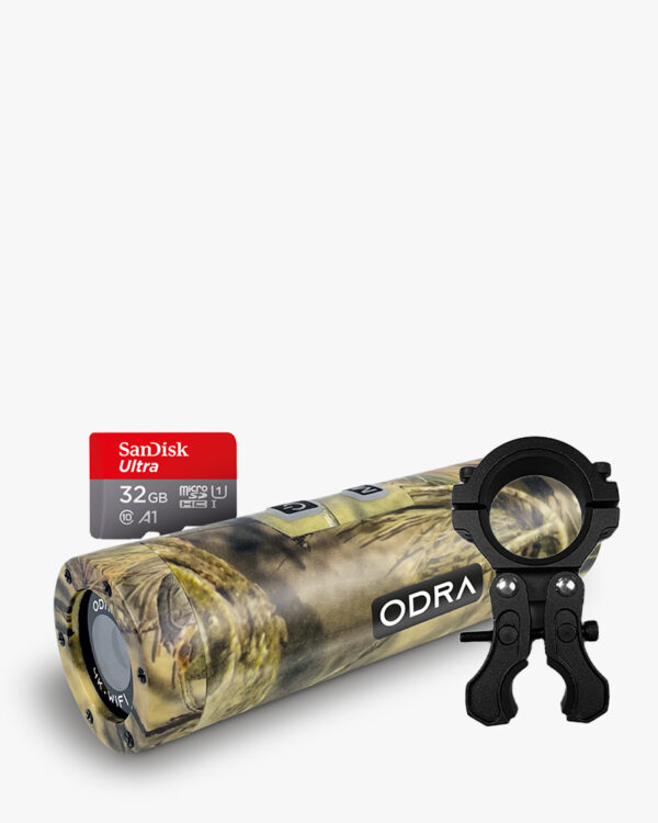 Telecamera per fucile da caccia 4K 60fps ODRA CAM PRO + Micro SD 32 Gb + Supporto metallico universale