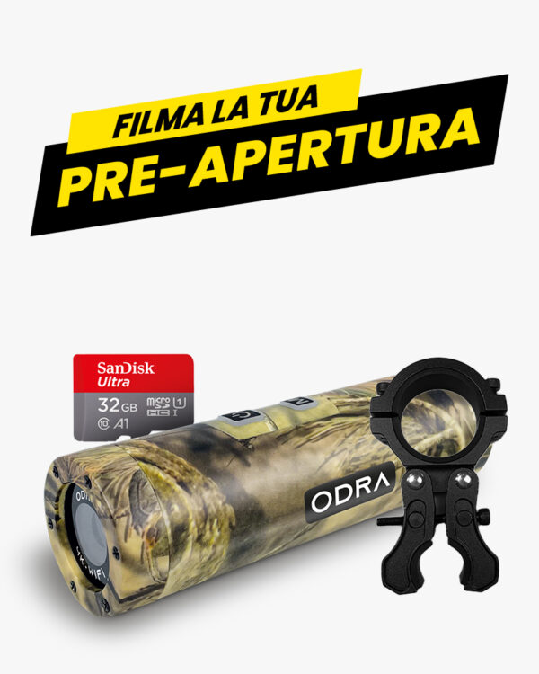 Telecamera per fucile da caccia 4K 60fps ODRA CAM PRO + Micro SD 32 Gb + Supporto metallico universale - immagine 2