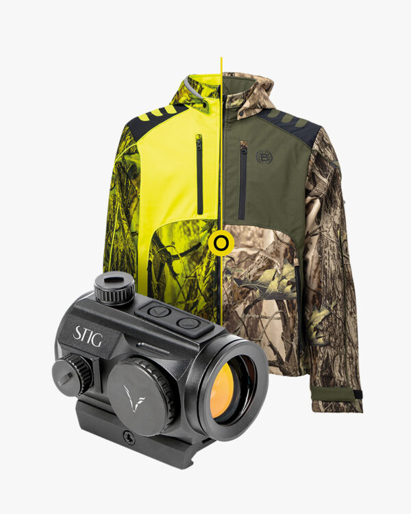Pacchetto punto rosso per carabina STIG ASKA + Giacca softshell TIGER