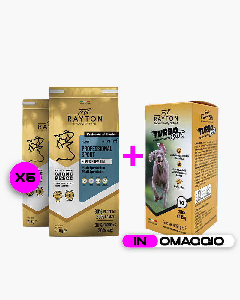 PROFESSIONAL SPORT - 5 sacchi da 20 Kg + TURBO DOG in omaggio